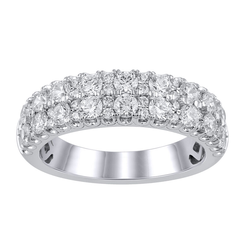 Round Lab Grown Diamond 1 2/5ctw. Multi Row Wedding Ring in 14k White Gold image number null